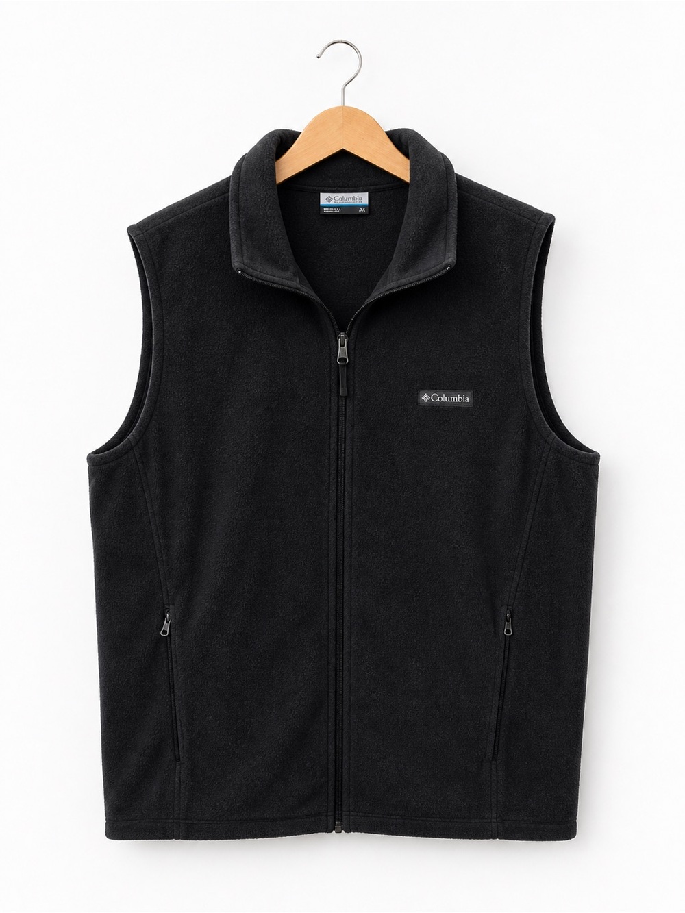 Columbia Black Polar Fleece Full-Zip Vest